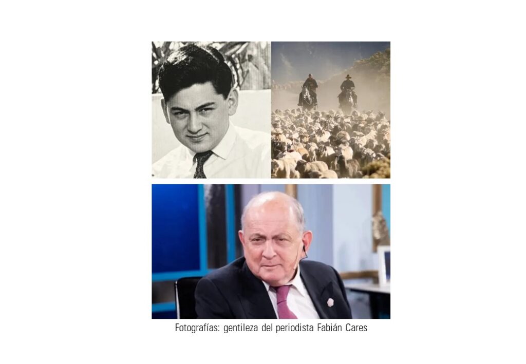 En la foto se muestran fotos de época de la crónica olvidada de Chiche gelblung en el norte neuquino y una foto del periodista más actual