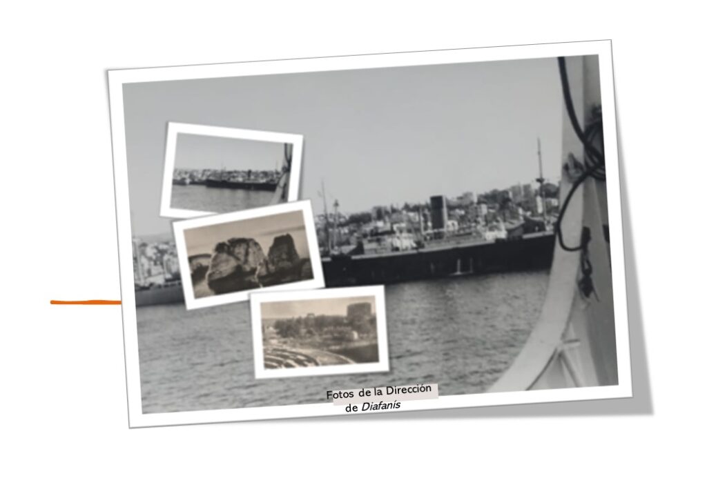 Fotografía en blanco/negro de barcos inmigrantes y de paisajes del líbano en el Día Nacional del Inmigrante en Argentina