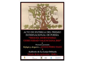 Flyer de la entrega del Premio Internacional de Poesía Miguel Hernández 2026