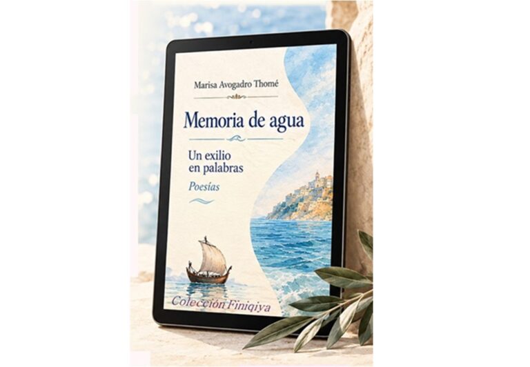 Tapa del libro Memoria de agua. Un exilio en palabras. Poesías de Marisa Avogadro Thomé